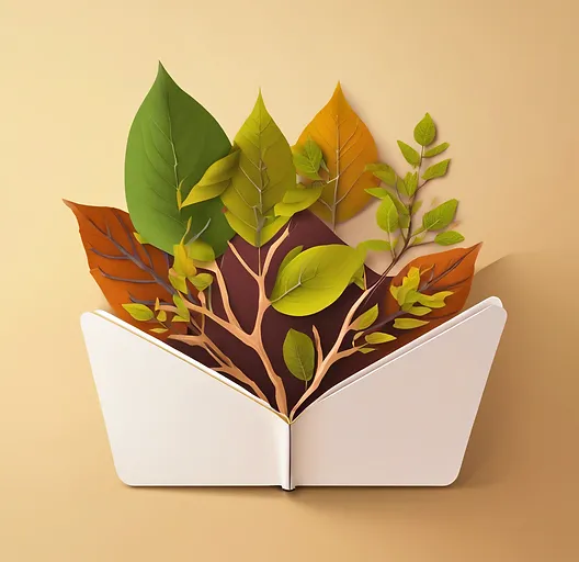 folder with branches and leaves coming o